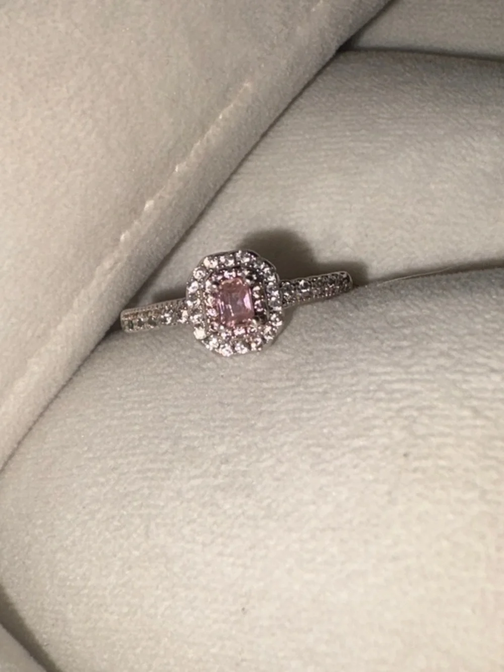 Pink Tourmaline And Diamond Ring In Sterling Silver - Picture 7 of 7
